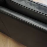 Black leather sofa, Danish design, 1970s, manufacture: Hurup Møbelfabrik