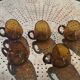 Set of 5 mugs, cups, glasses with handles, cocktail glasses, vintage glass