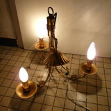 Masca gilded metal chandelier, 60s