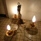 Masca gilded metal chandelier, 60s