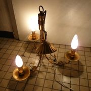 Lustre en métal doré vieilli Masca, années 60