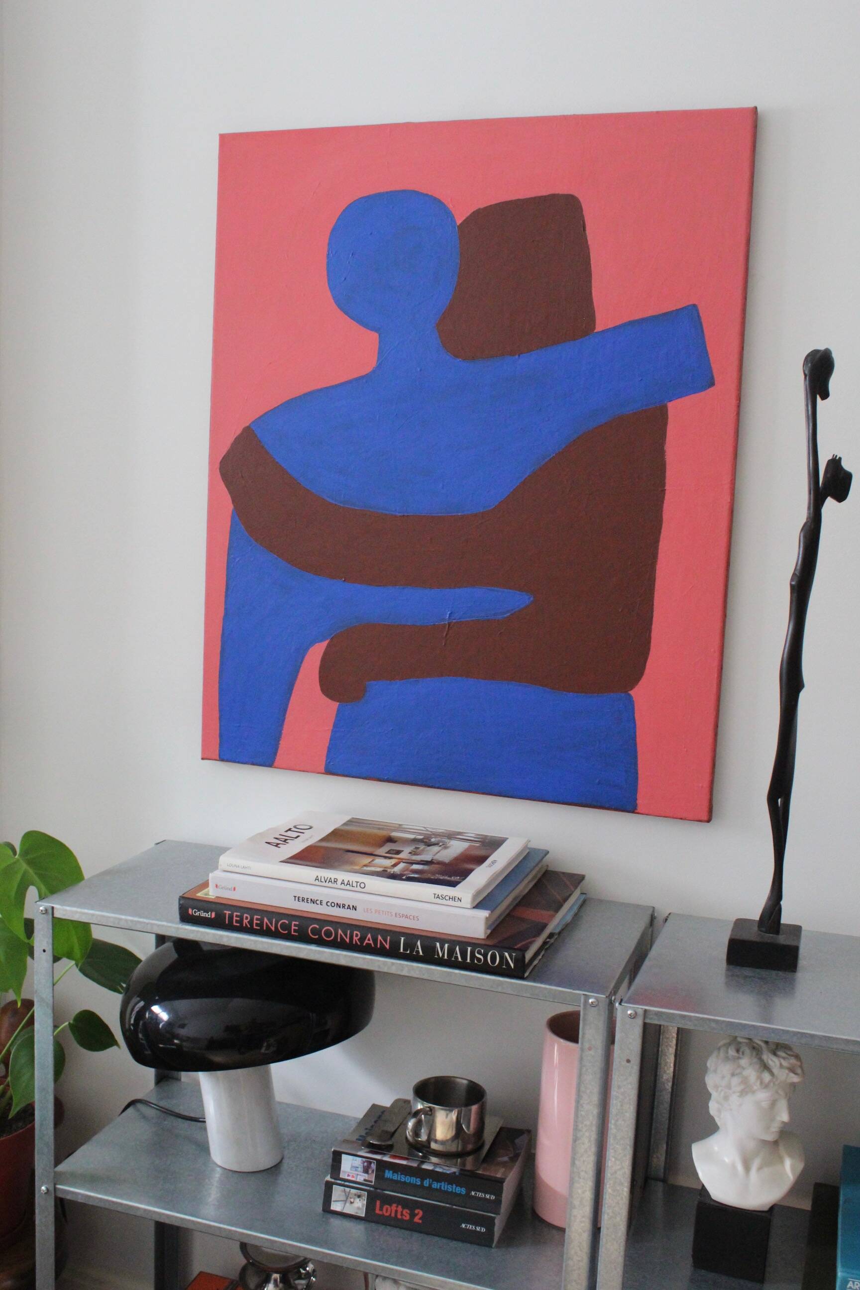 Figurative painting "can i hold you" contrast version 100x81 signed Bodasca