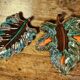 Set of 2 leaf-shaped ceramic dishes from Vallauris.