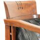 Chaise bureau en cuir noir au design Art Déco avec accoudoirs.