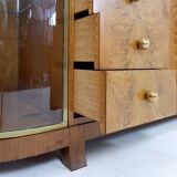Art deco display cabinet in walnut veneer - Circa 1930
