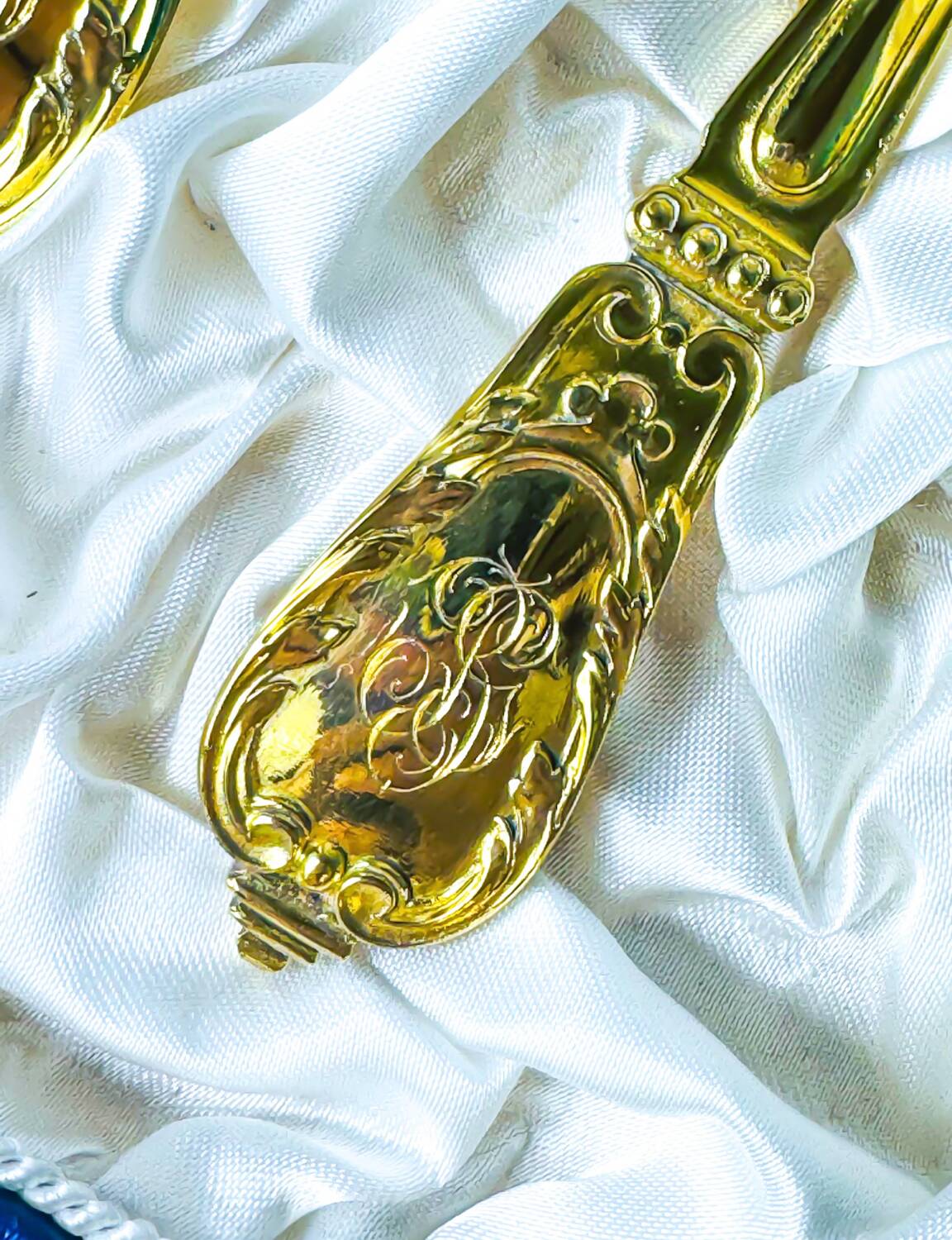 Prestige case for Odiot cutlery, solid silver and gold