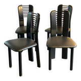 Ensemble de 4 chaises post-modernes brutalistes