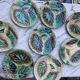 Set 8 slush plates with leaf decoration
