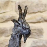 Zoomorphic glazed ceramic flower holder by Jean-Claude Raybaud