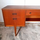 Vintage Scandinavian dressing table, teak 60s, signed Nathan