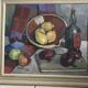 Irvall (Bo), Oil on panel Still life framed Swedish painting 1948