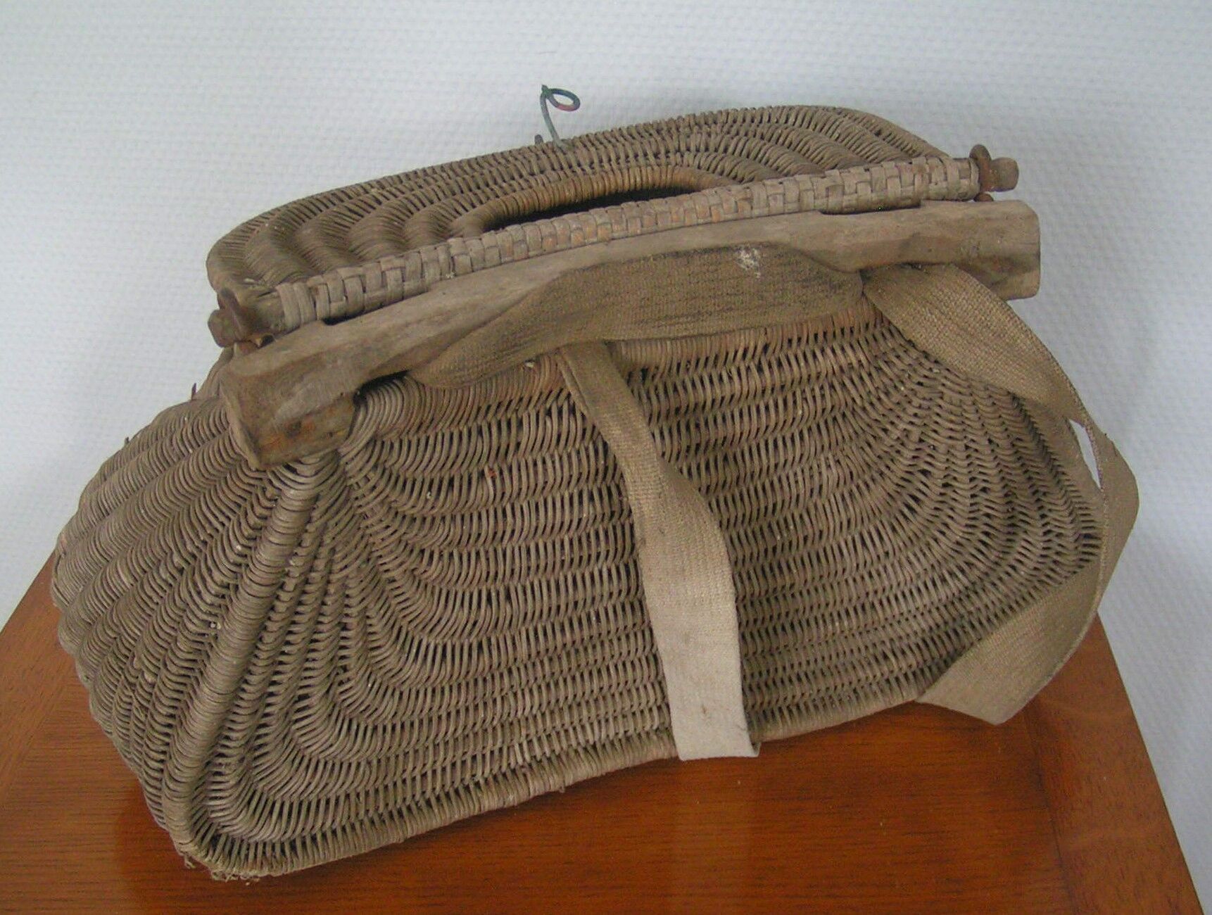 Wicker fishing basket