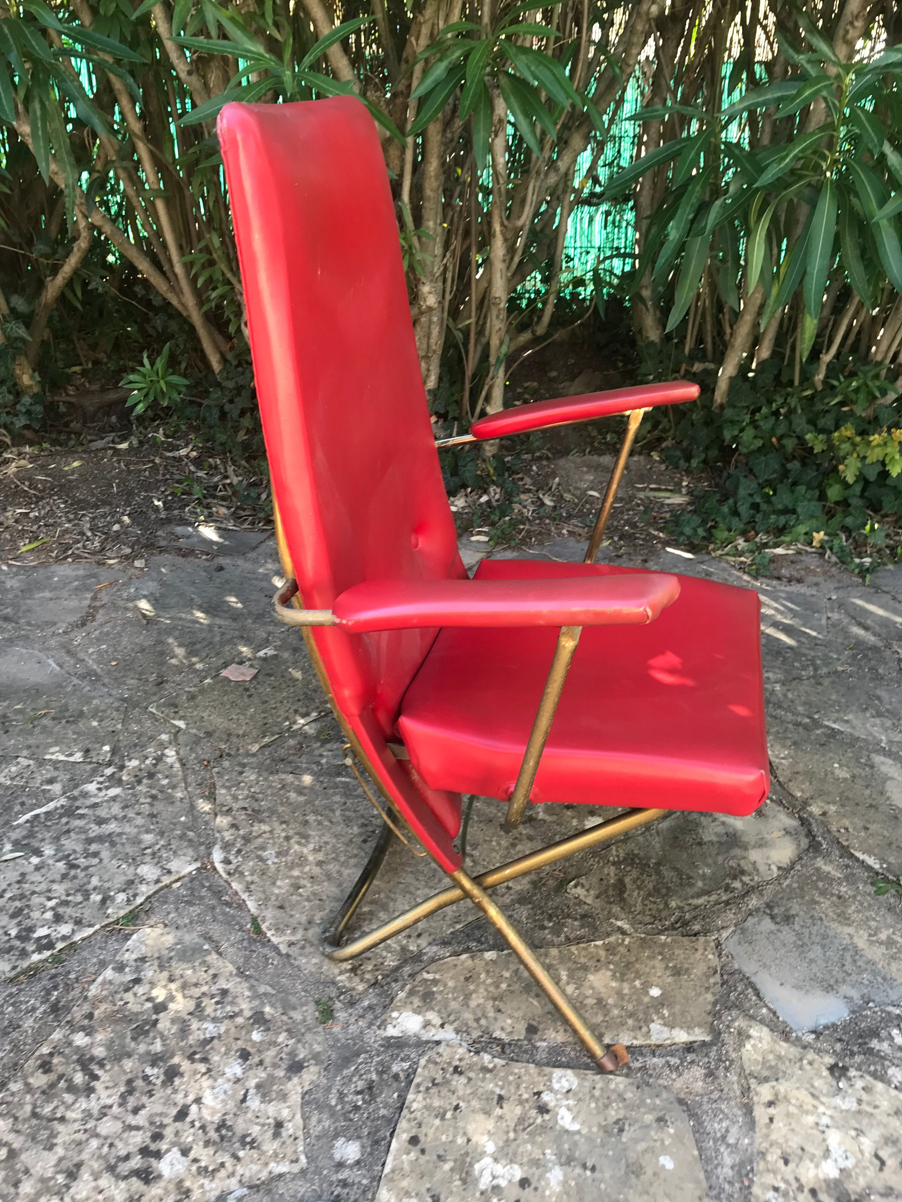 Fauteuil inclinable vintage en skaï