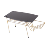 Coffee table glass and brass