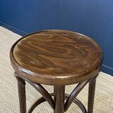 Set of 4 dark wood bar stools