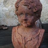 Pair of cast iron fireplace chenets "Children"