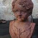 Pair of cast iron fireplace chenets "Children"
