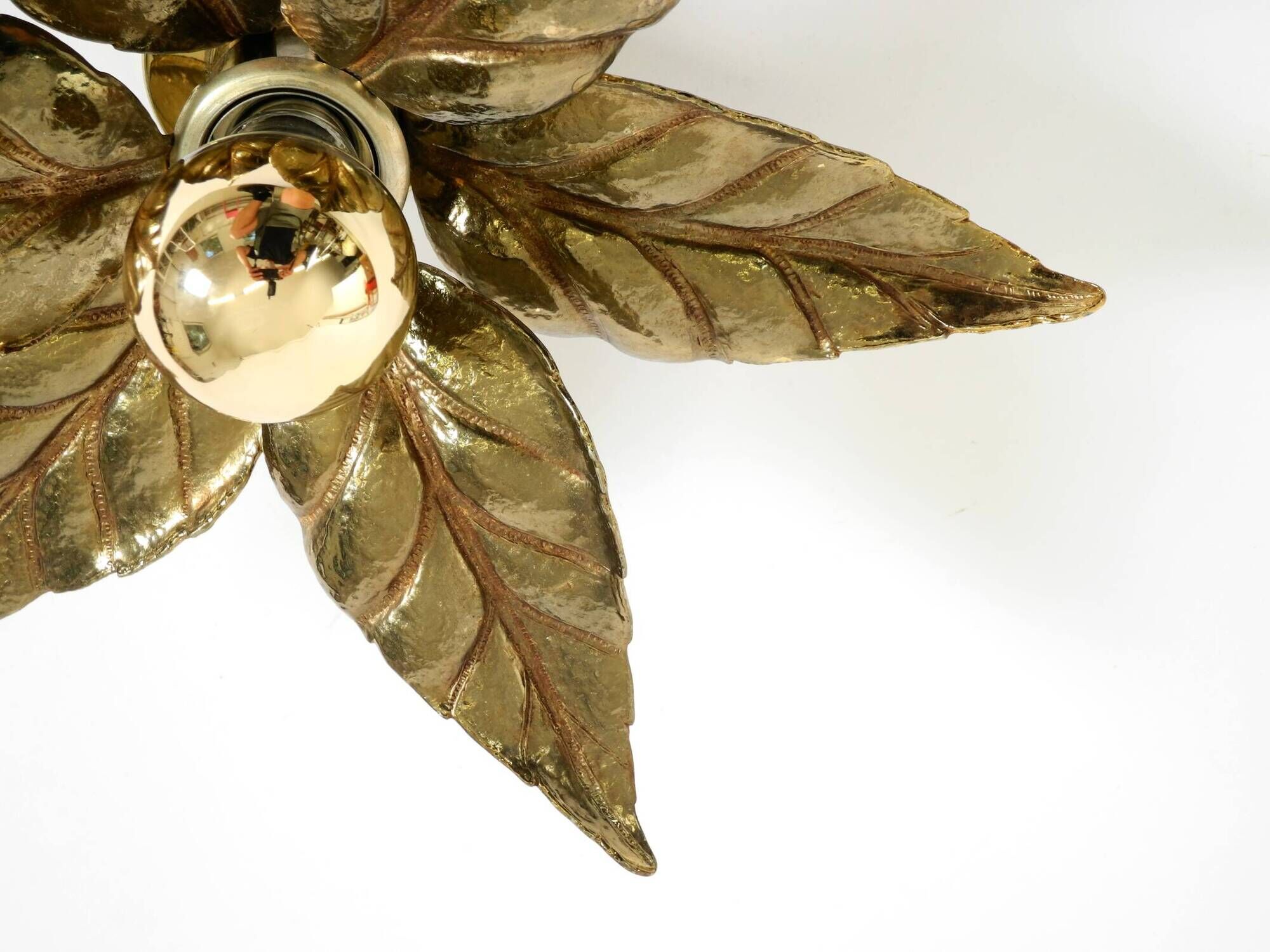 Beautiful brass ceiling or wall lamp from the 1970s by Willy Daro