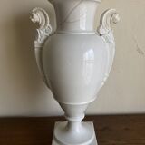 XXL white lion head neo-classical amphora vase from the Empire Consulate.