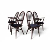 Set of 4 Windsor chairs, mahogany, 1960