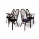 Ensemble de 4 chaises Windsor, acajou, 1960