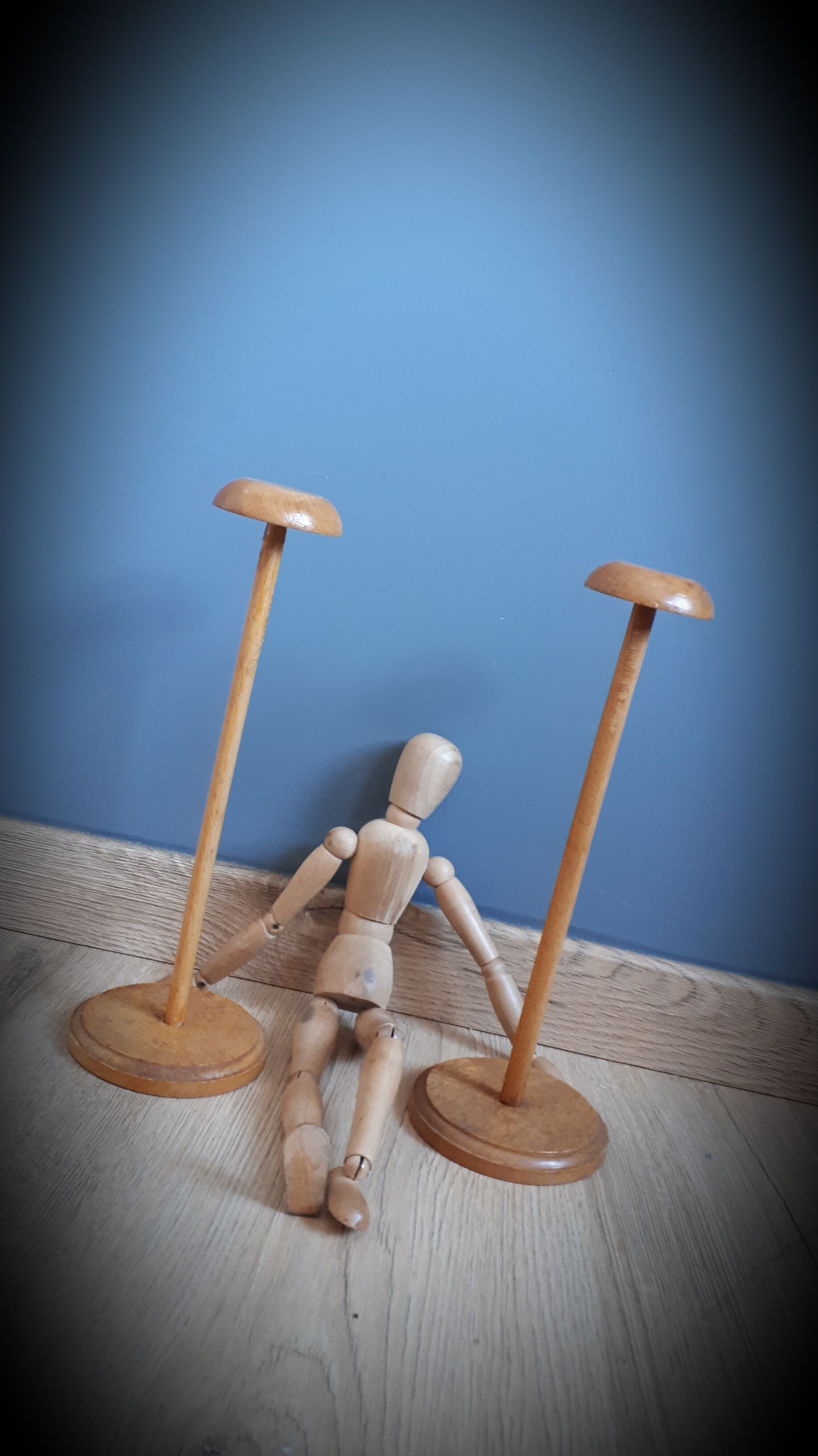 Solid wooden hat-wear duo