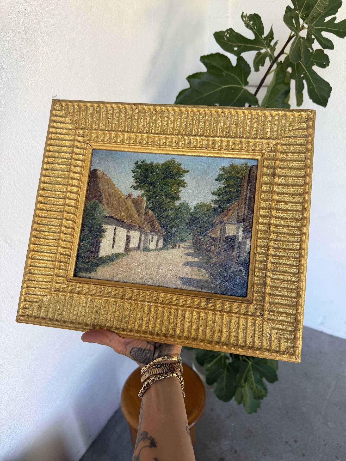 Small oil painting J.Poy 1900