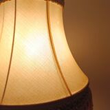 Chic retro lamp with a bronze pagoda fringe shade, 1950.