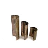 Mid-century set of 3 silver-plated vases, GiBi Italy 1970s