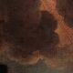 Old oil painting on canvas depicting Saint Francis in ecstasy