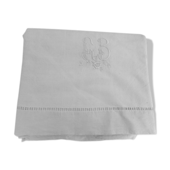 Old sheet in Métis, Monogram - 200 x 305 cm