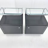 Pair of Art Deco Tubular Bedside Tables, Czechoslovakia