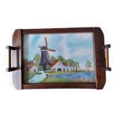 1930s tray, glass, painted wood