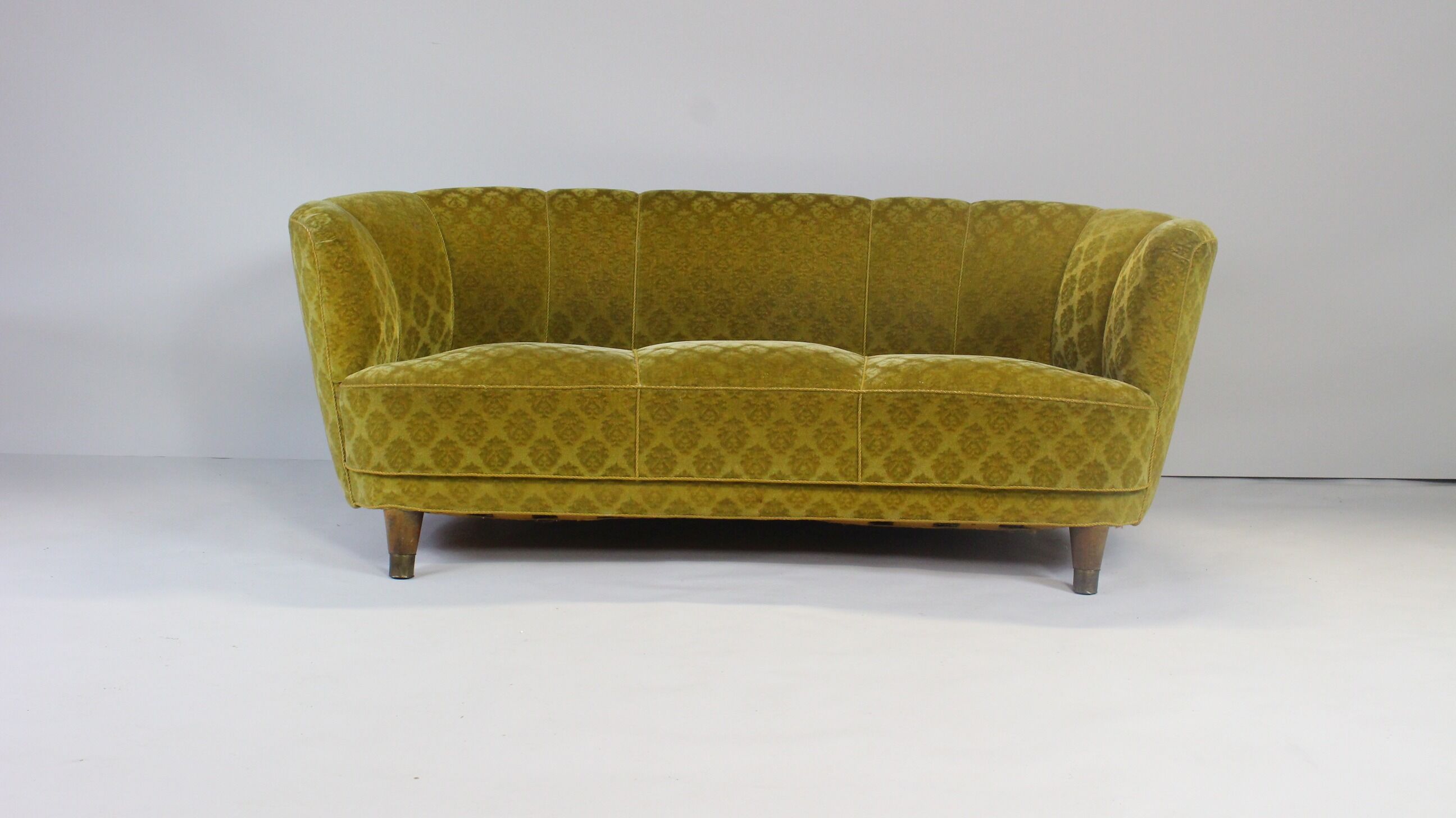 1950s Mid Century Gold Banana Sofa, Denmark