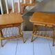 Pair of bamboo rattan bedside tables from the 70s.