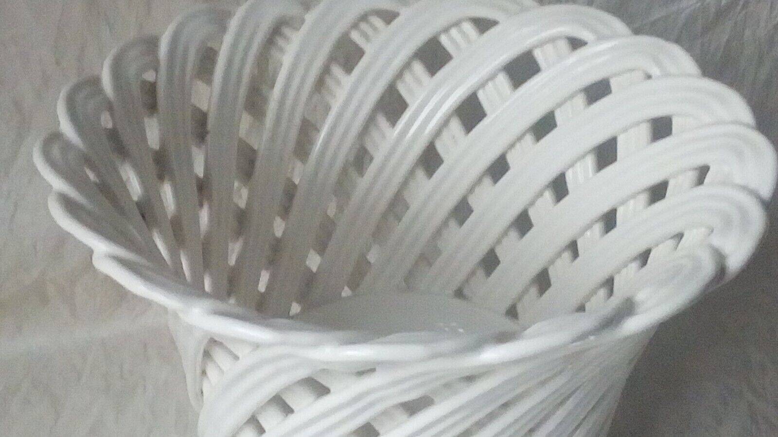 Vintage woven earthenware planter