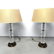 Pair of vintage lucite table lamps, 1980s