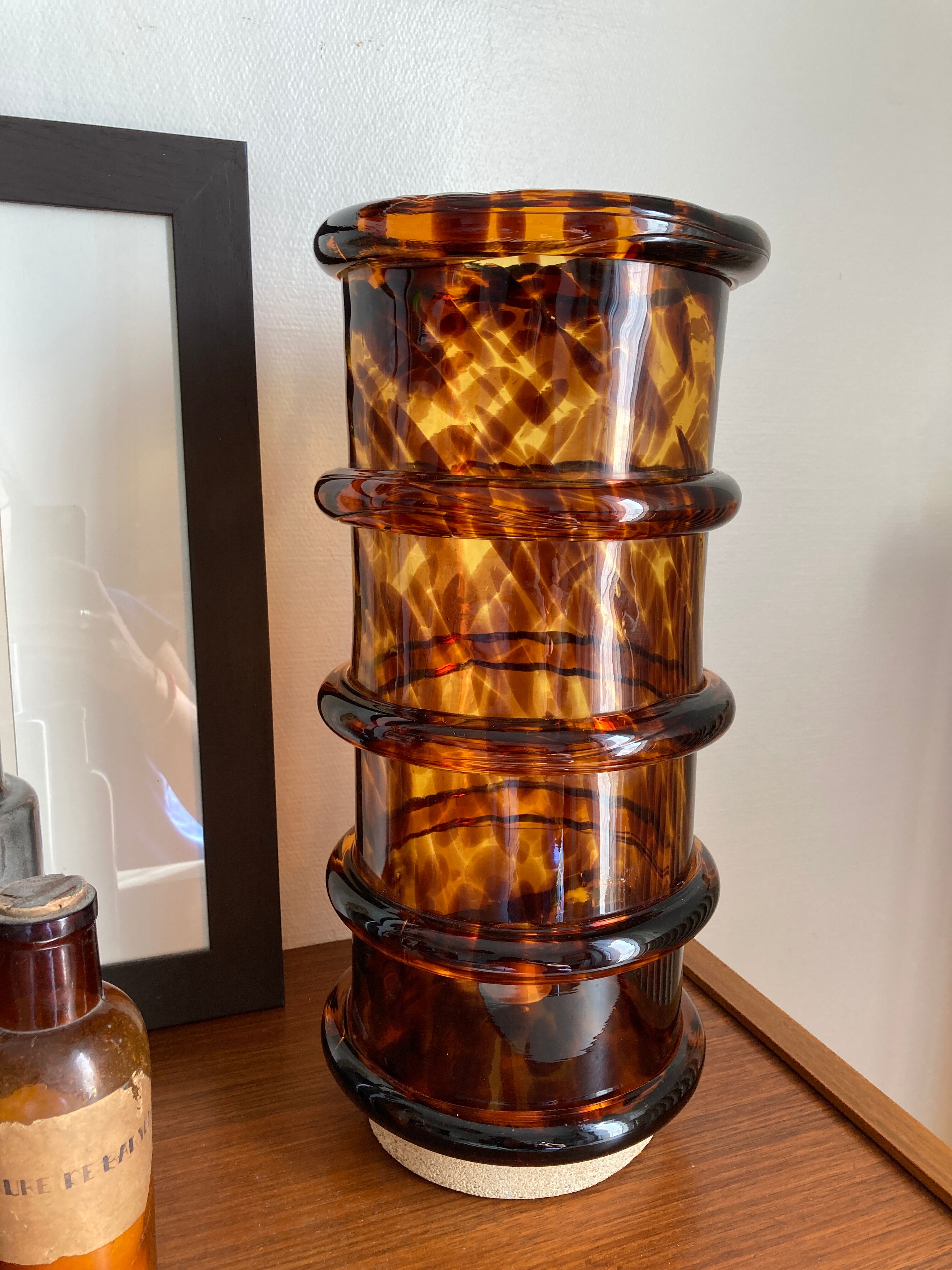 Vintage blown glass lamp "tortoiseshells"
