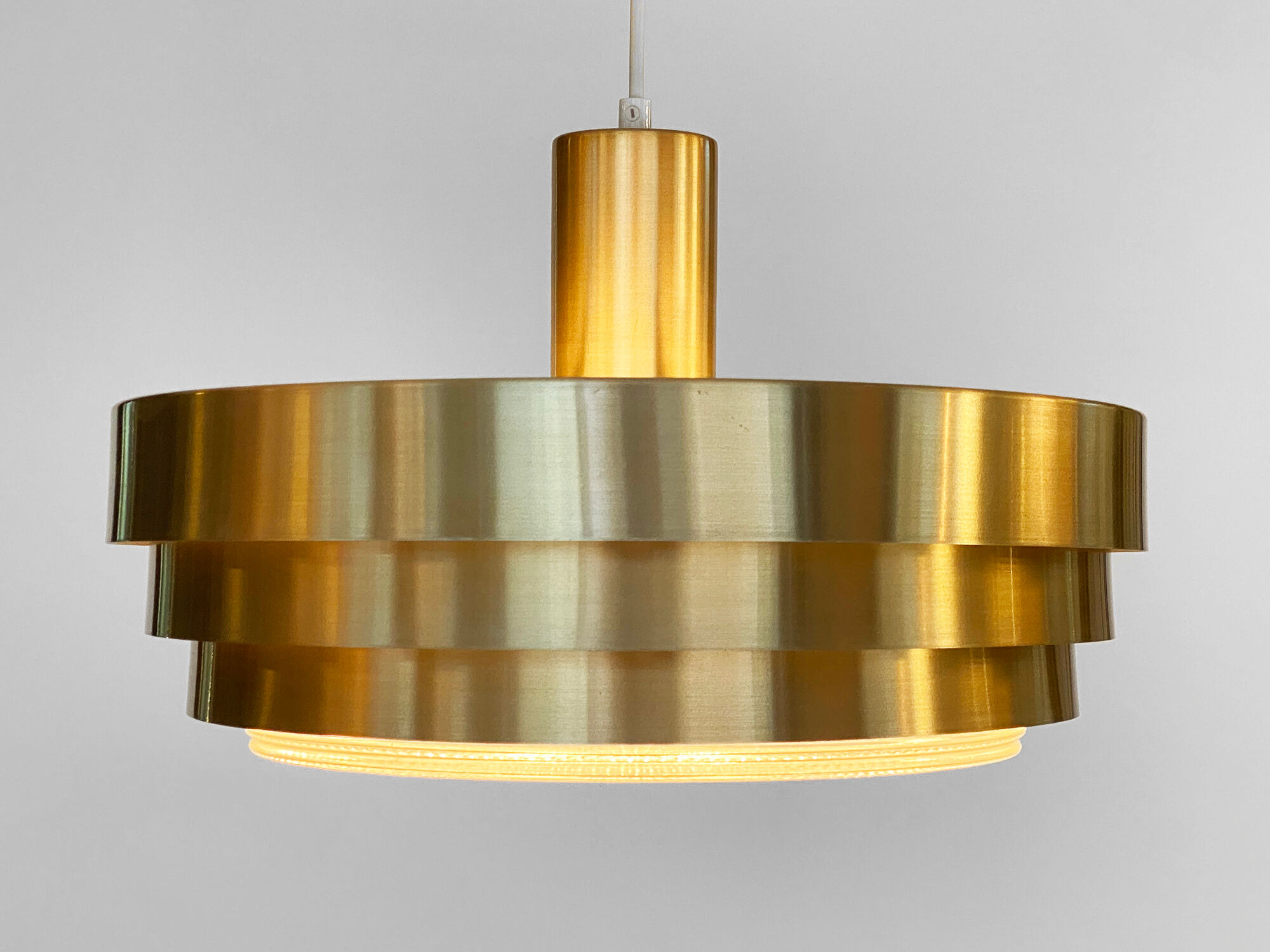 Aluminum and glass pendant light by Vitrika. Denmark 1970s