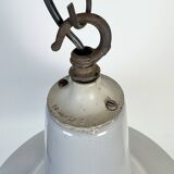 Large Industrial British Grey Enamel Pendant Lamp from Benjamin, 1960s