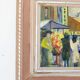 Huile sur panneau suédoise originale « French Street Life » -