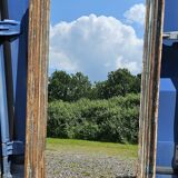 Rectangular polychrome teak mirror