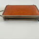 Antique Art Deco triptych barber mirror from the 1920s/30s – leather covering o