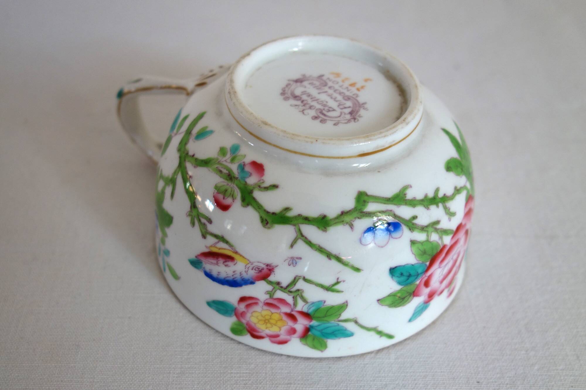 Minton English porcelain tea cup and saucer mid-19th century