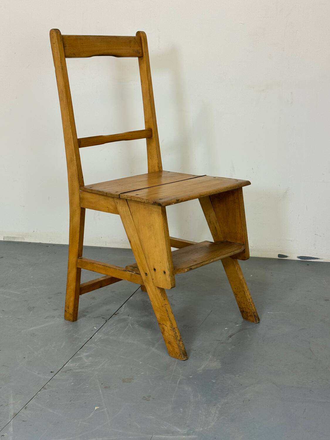 Vintage aesthetic Metamorphic library stairs chair, 1930s