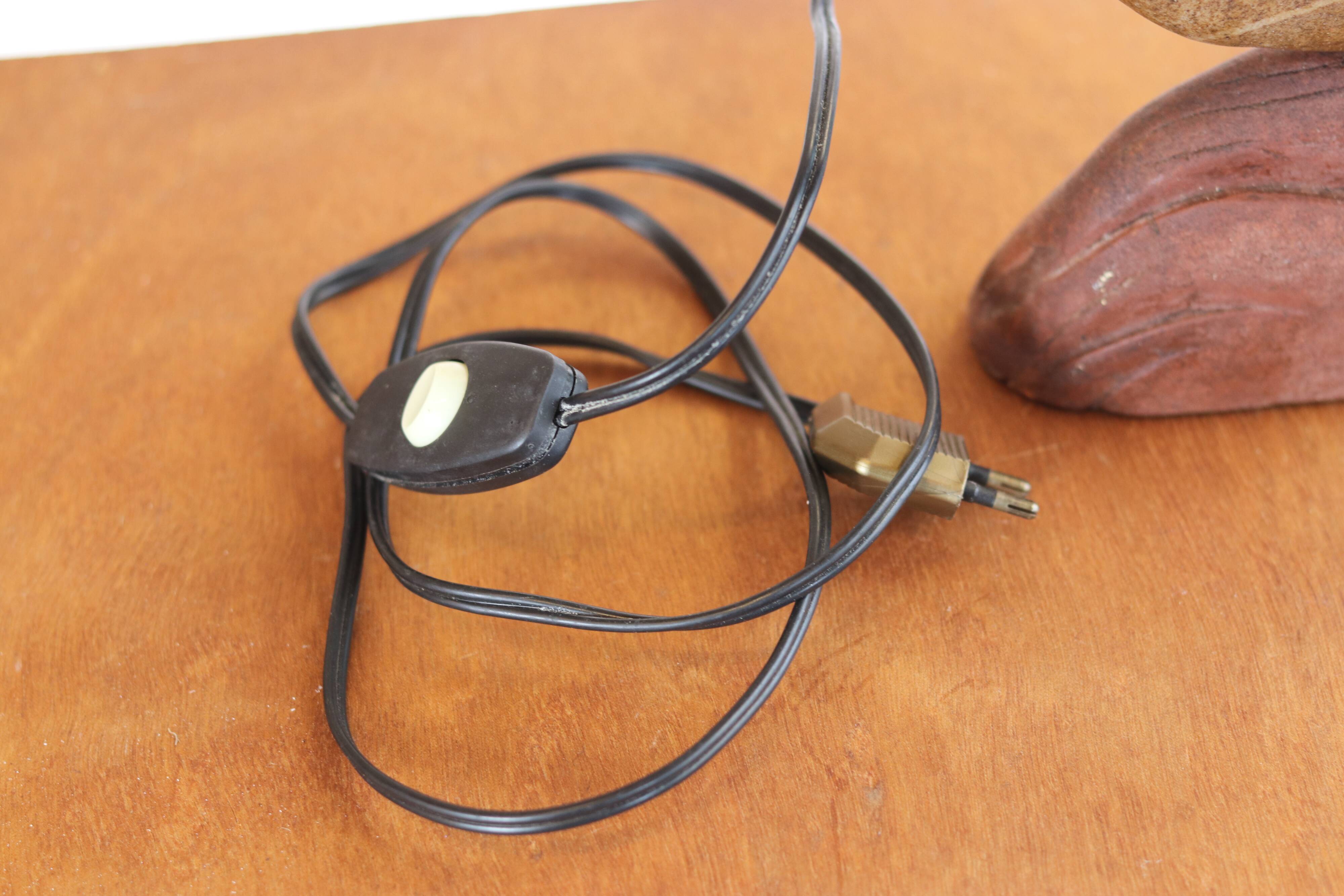 Carved stone lamp base, circa 1970