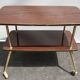 Rolling service 1960 two trays Formica mahogany