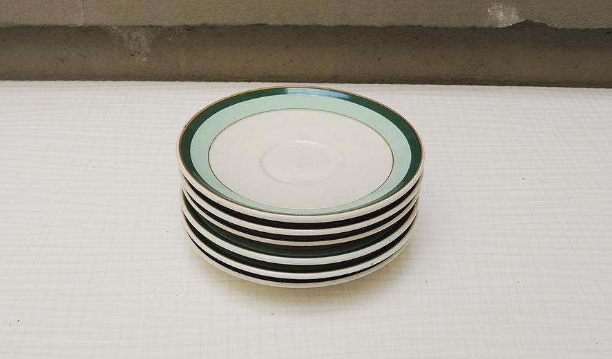 5 old cups & saucers in ceramic KG Lunéville