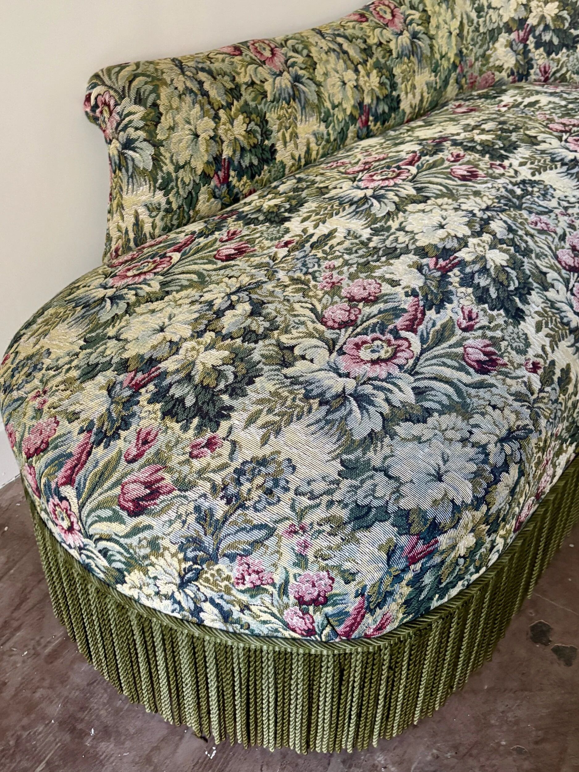 Floral cotton jacquard chaise longue