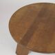 Brutalist round tripod coffee table in solid wood (Oak) Circa 1960